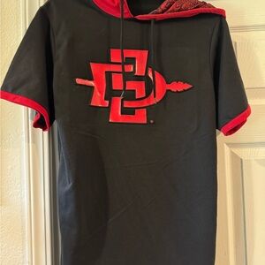 Black and Red Hooded T-Shirt